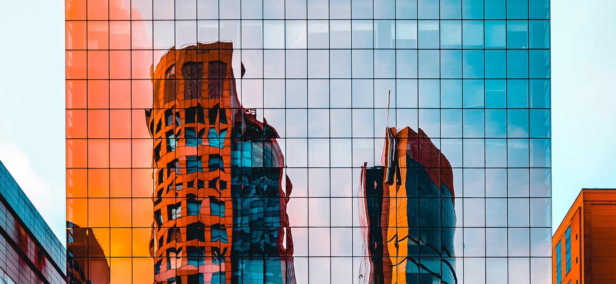 Reflection in skyscraper